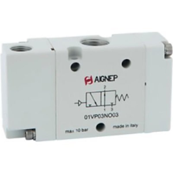 Alpha Technologies Aignep USA 3/2 Normally Closed Single Air-Actuated Valve Pilot Spr Return G1/2" Ports 01VP03NC05